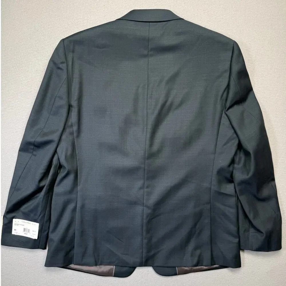 Calvin Klein Men's Slim Fit Wool Blend Suit Jacket Navy 46R $450
